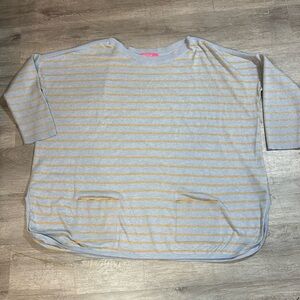 Lilly Pulitzer Striped oversized Sweater in Blue and Gold Sz M